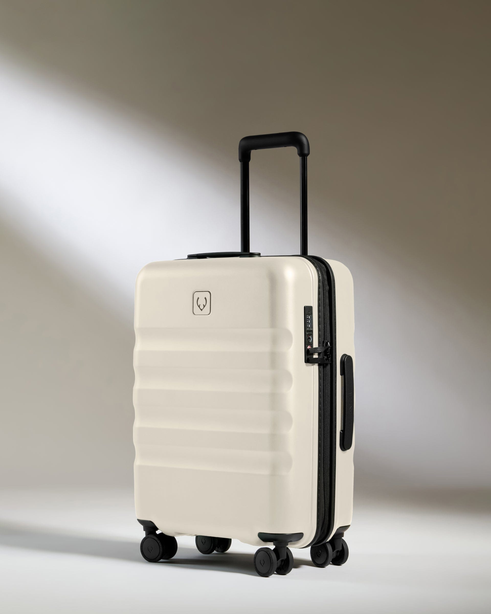 View Antler Icon Stripe Cabin Suitcase In Taupe Size 20cm x 55cm x 40cm information