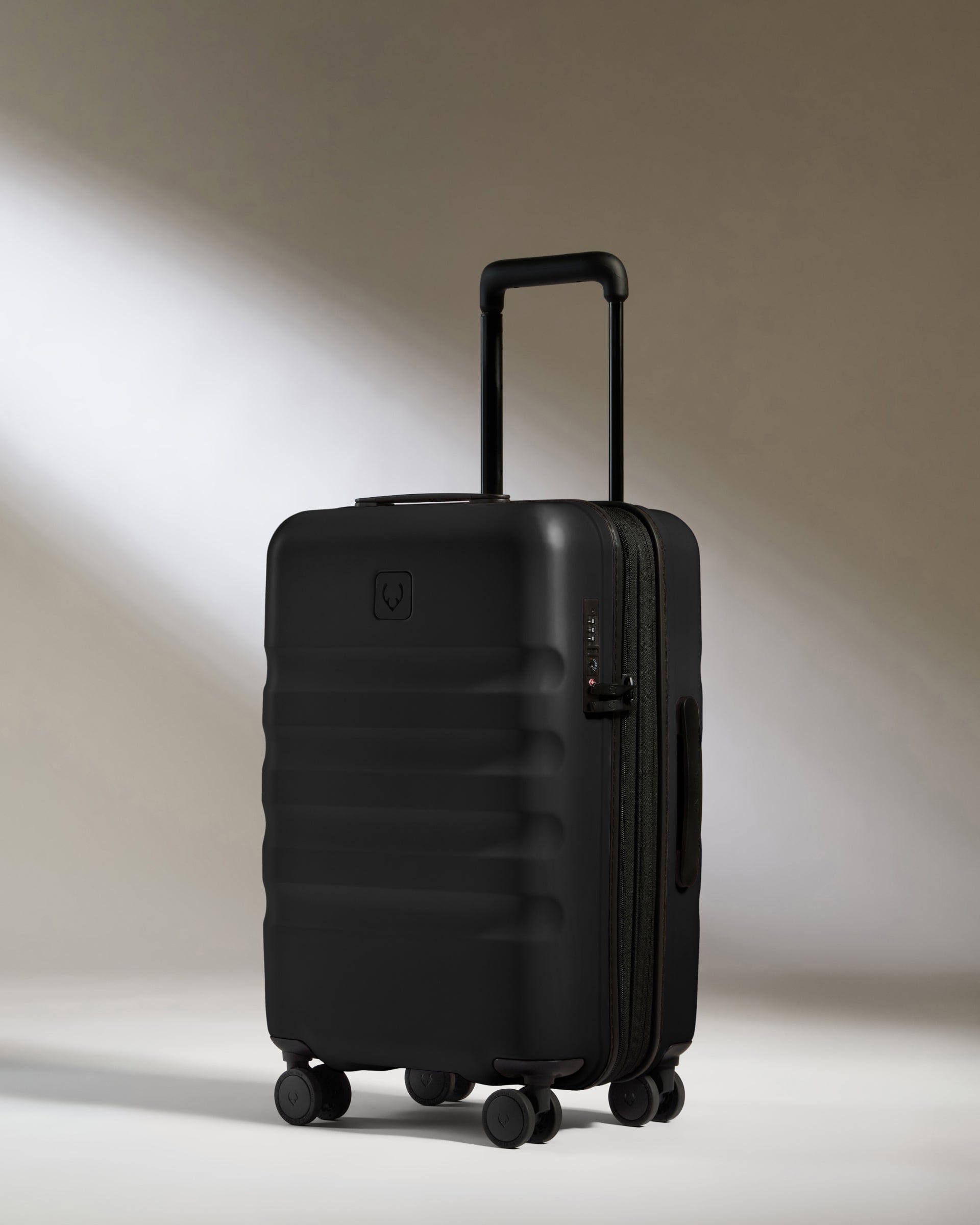 View Antler Icon Stripe Cabin Suitcase With Expander In Black Size 23cm x 55cm x 36cm information