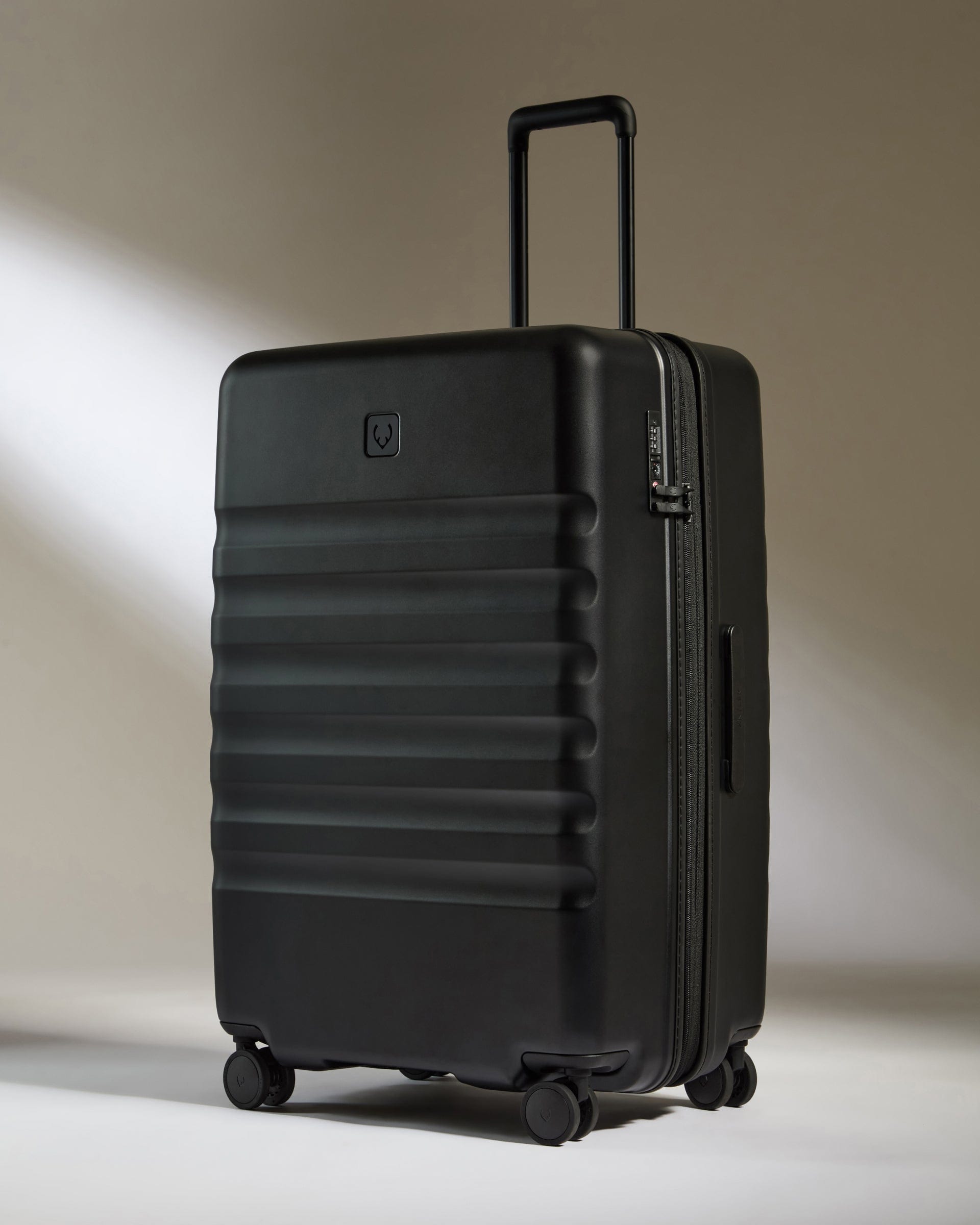 View Antler Icon Stripe Large Suitcase In Black Size 336cm x 78cm x 517cm information