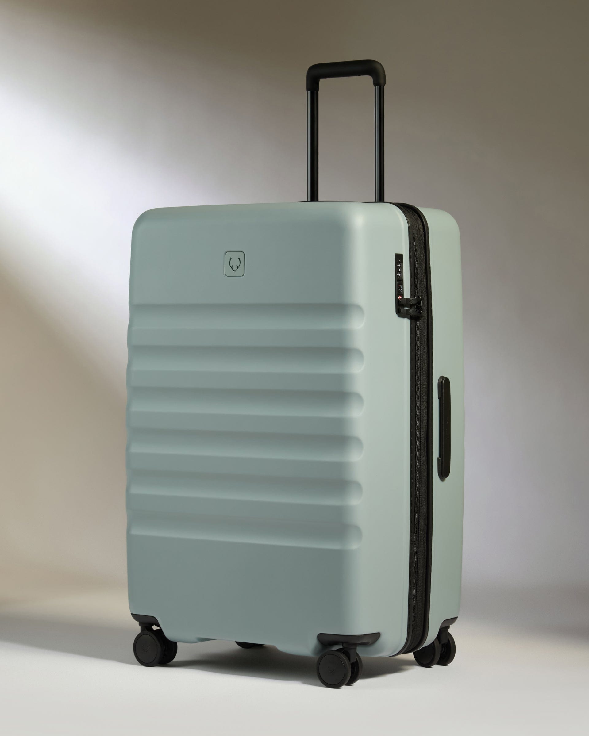 View Antler Icon Stripe Large Suitcase In Mist Blue Size 336cm x 78cm x 517cm information