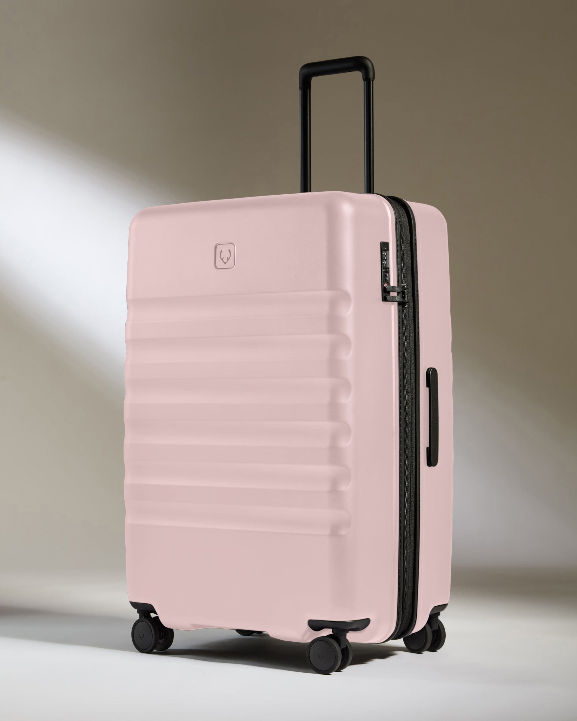 View Antler Icon Stripe Large Suitcase In Moorland Pink Size 336cm x 78cm x 517cm information