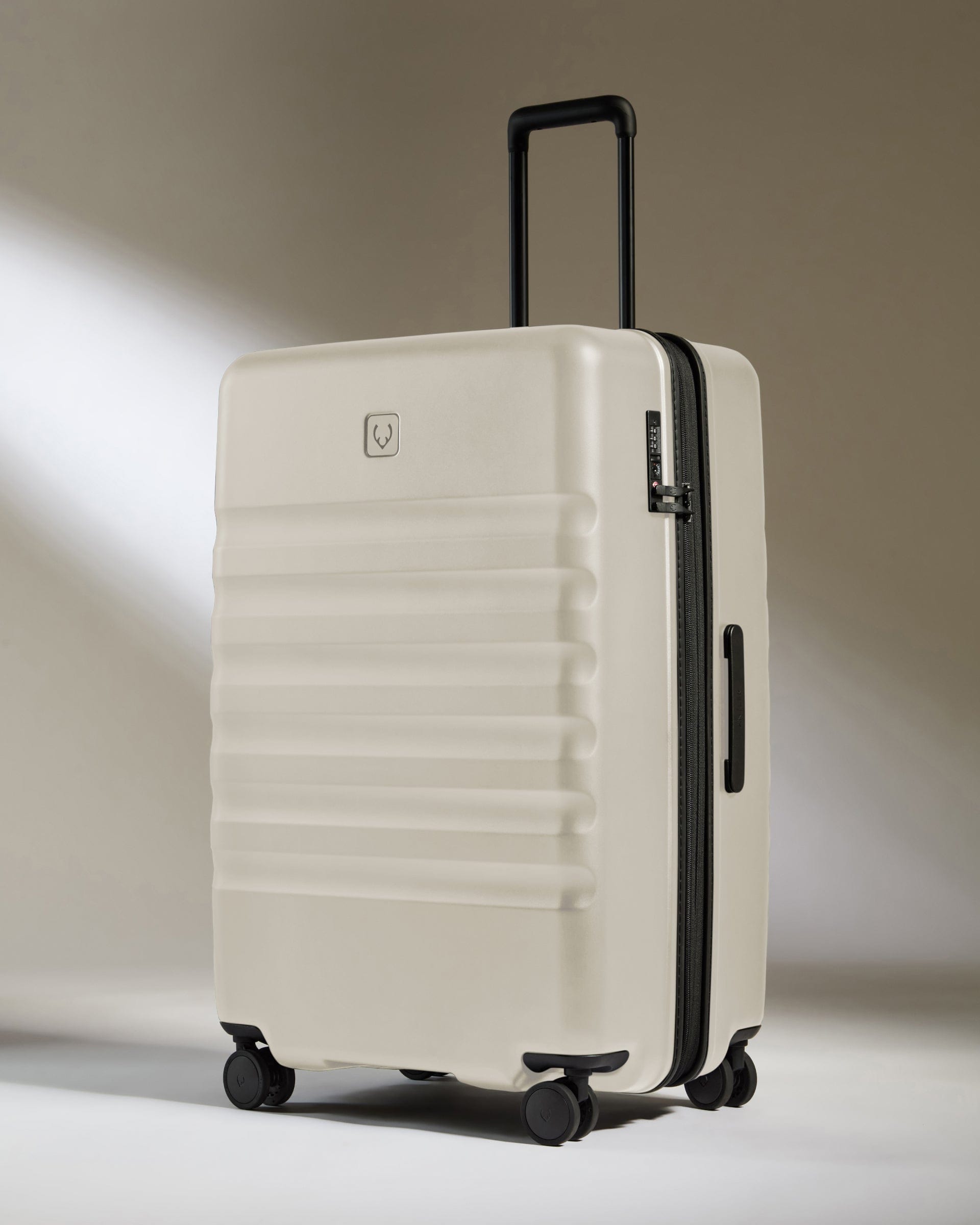 View Antler Icon Stripe Large Suitcase In Taupe Size 336cm x 78cm x 517cm information