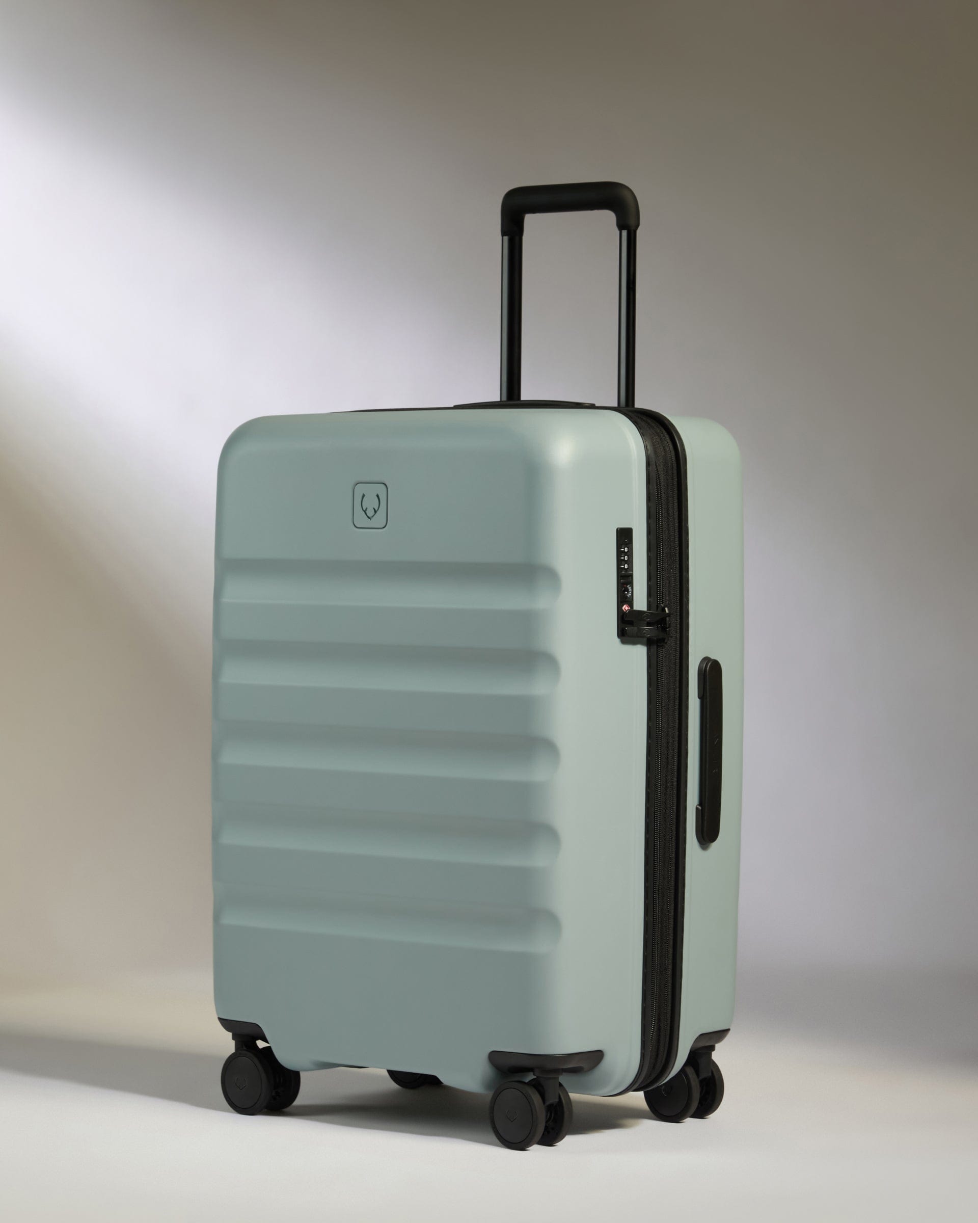 View Antler Icon Stripe Medium Suitcase In Mist Blue Size 455cm x 66cm x 30cm information