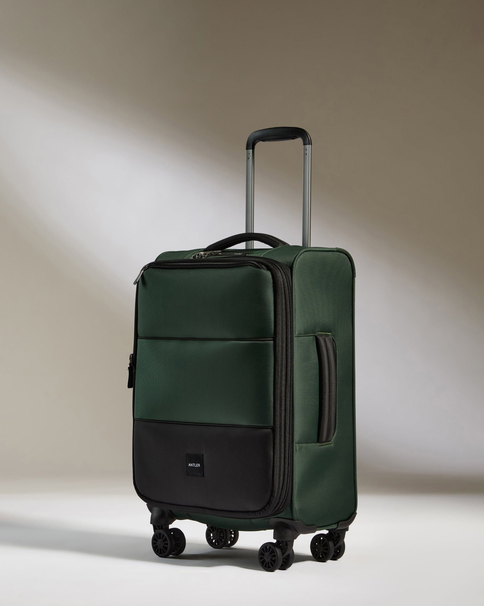 View Soft Stripe Cabin Suitcase In Antler Green Size 20cm x 55cm x 35cm information