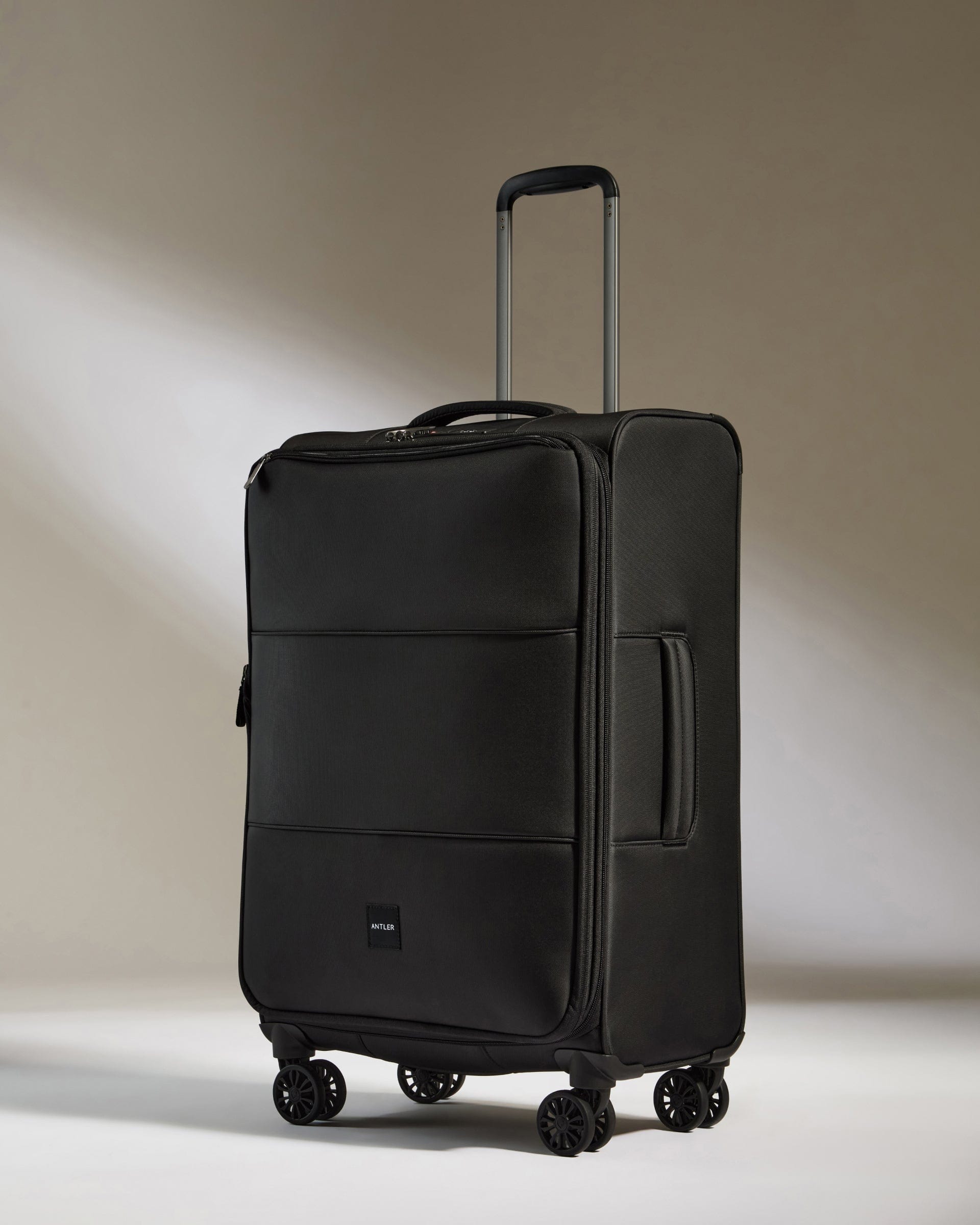 View Antler Soft Stripe Medium Suitcase In Black Size 28cm x 71cm x 435cm information