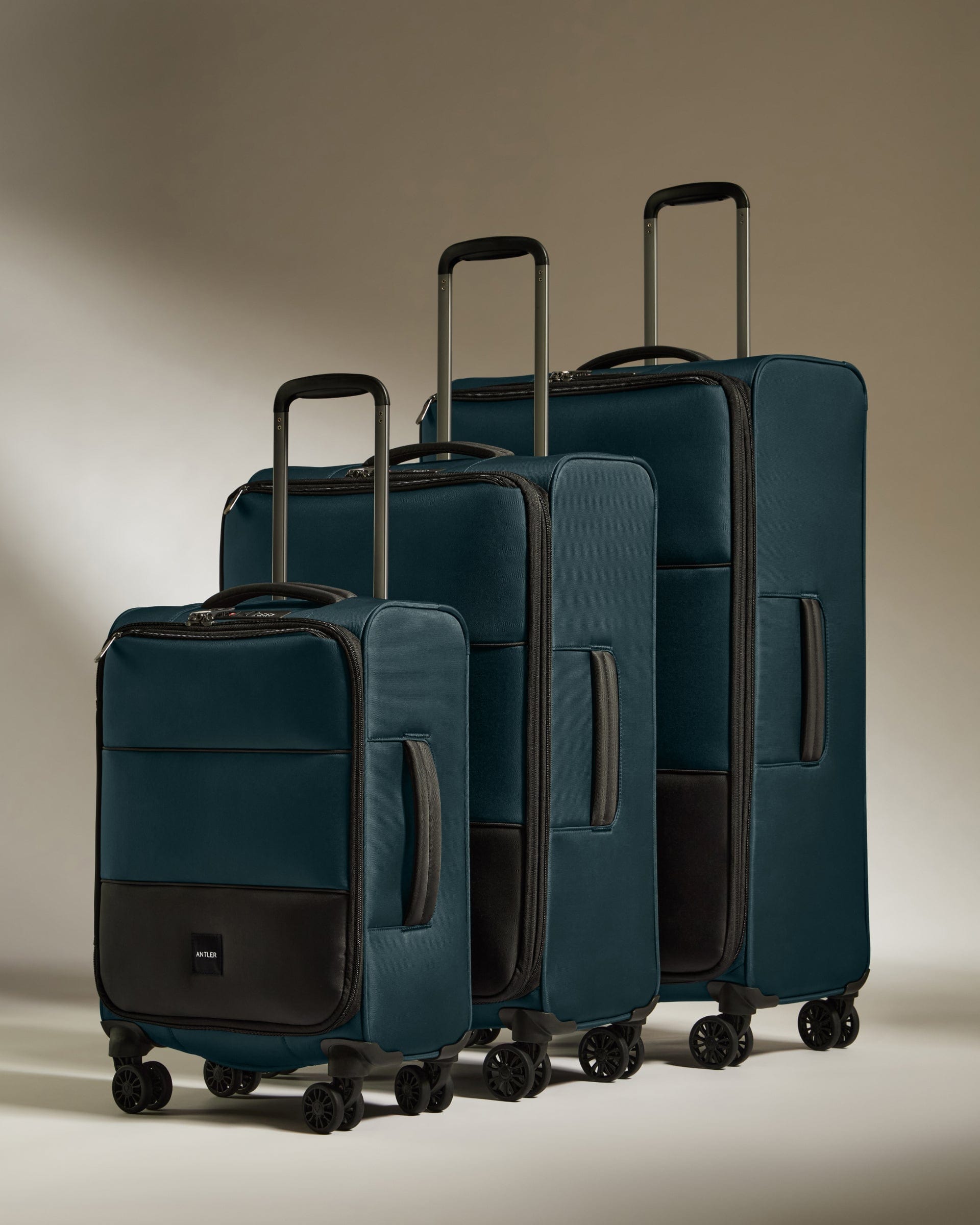 View Antler Soft Stripe Suitcase Set In Navy Indigo information