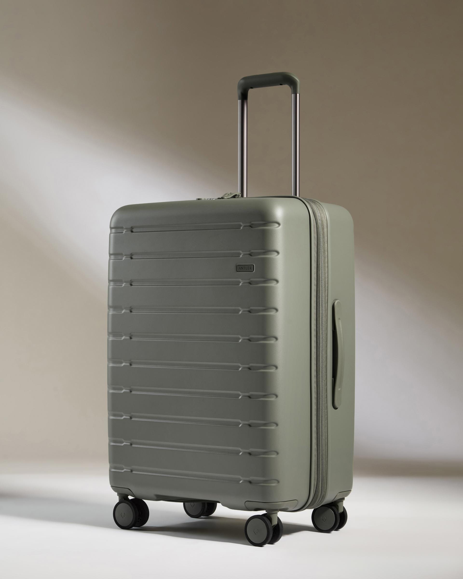 View Antler Stamford 20 Medium Suitcase In Field Green Size 295cm x 48cm x 683cm information