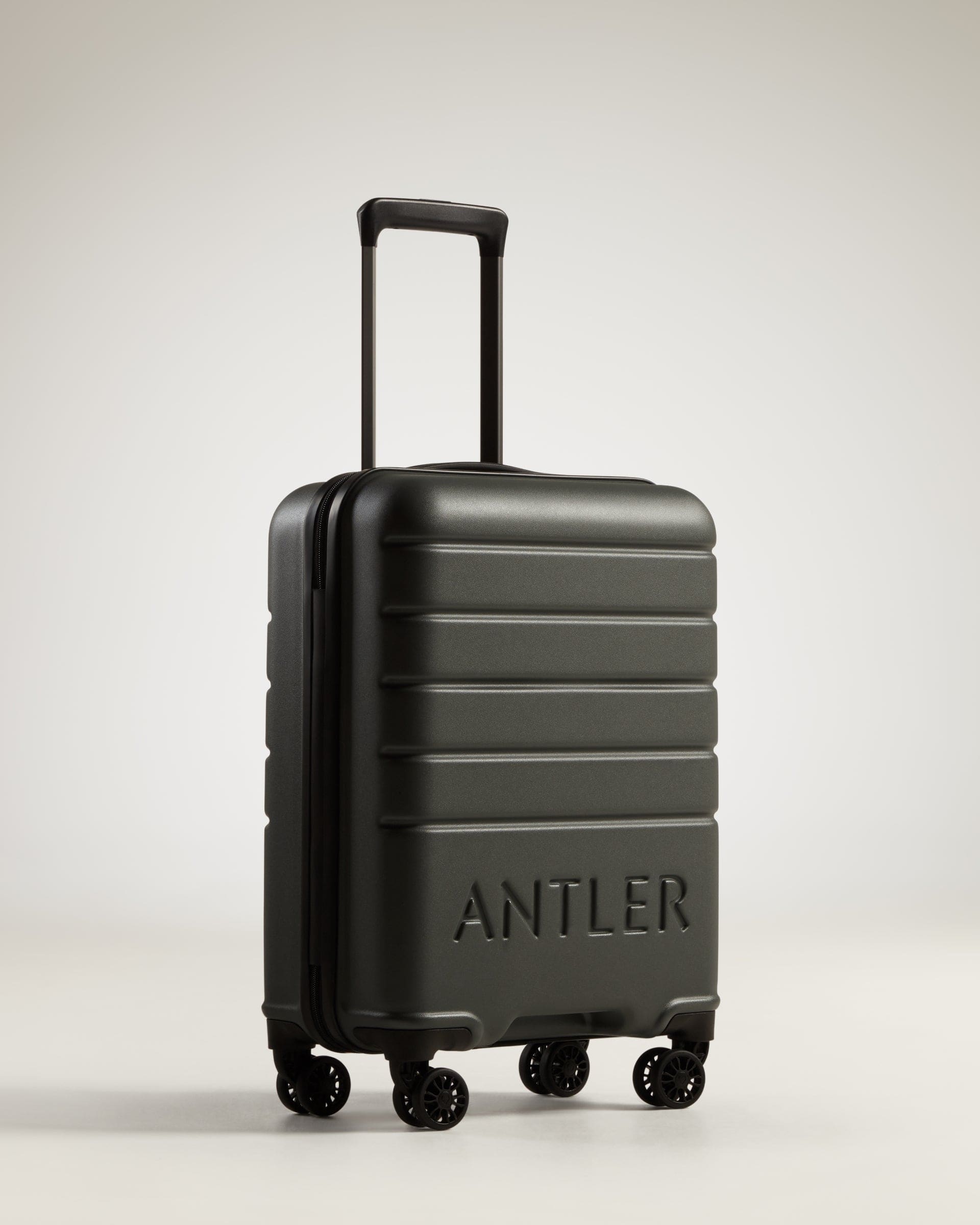 View Antler Logo Cabin Suitcase In Moss Grey Size 55 x 40 x 20 cm information