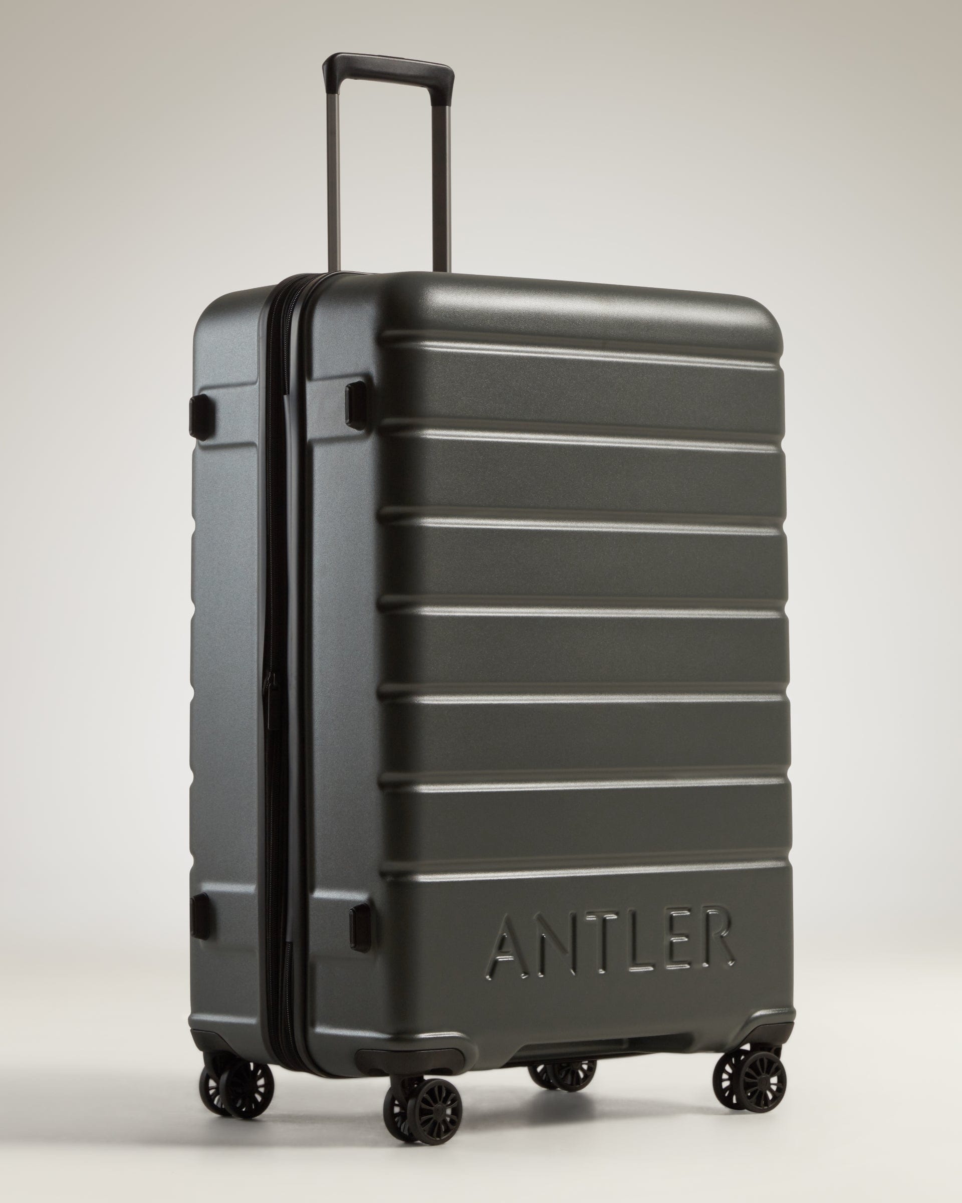 View Antler Logo Large Suitcase In Moss Grey Size 81 x 537 x 355 cm information