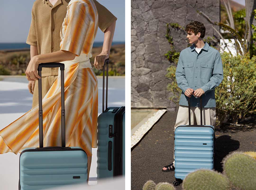 Antler Clifton Suitcases in Ocean and Mineral