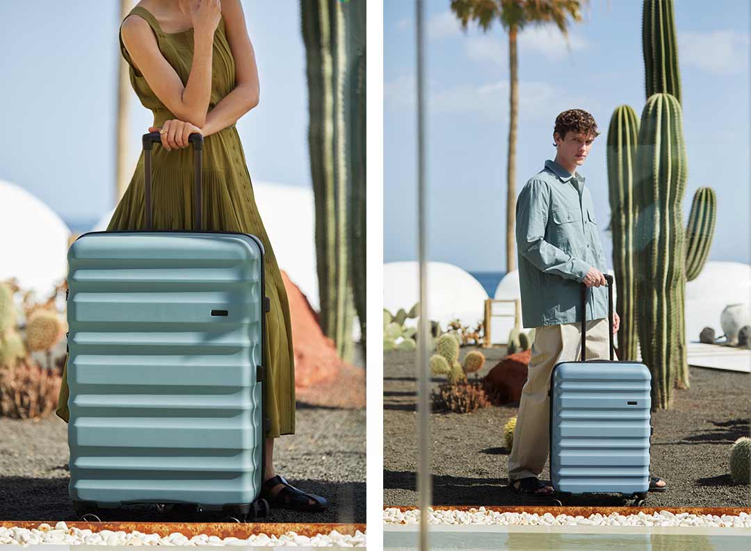 Antler Clifton Suitcases in Ocean and Mineral