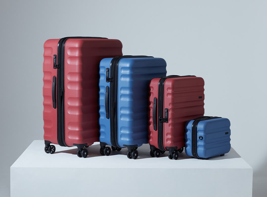 Antler luggage azure blue and poppy red