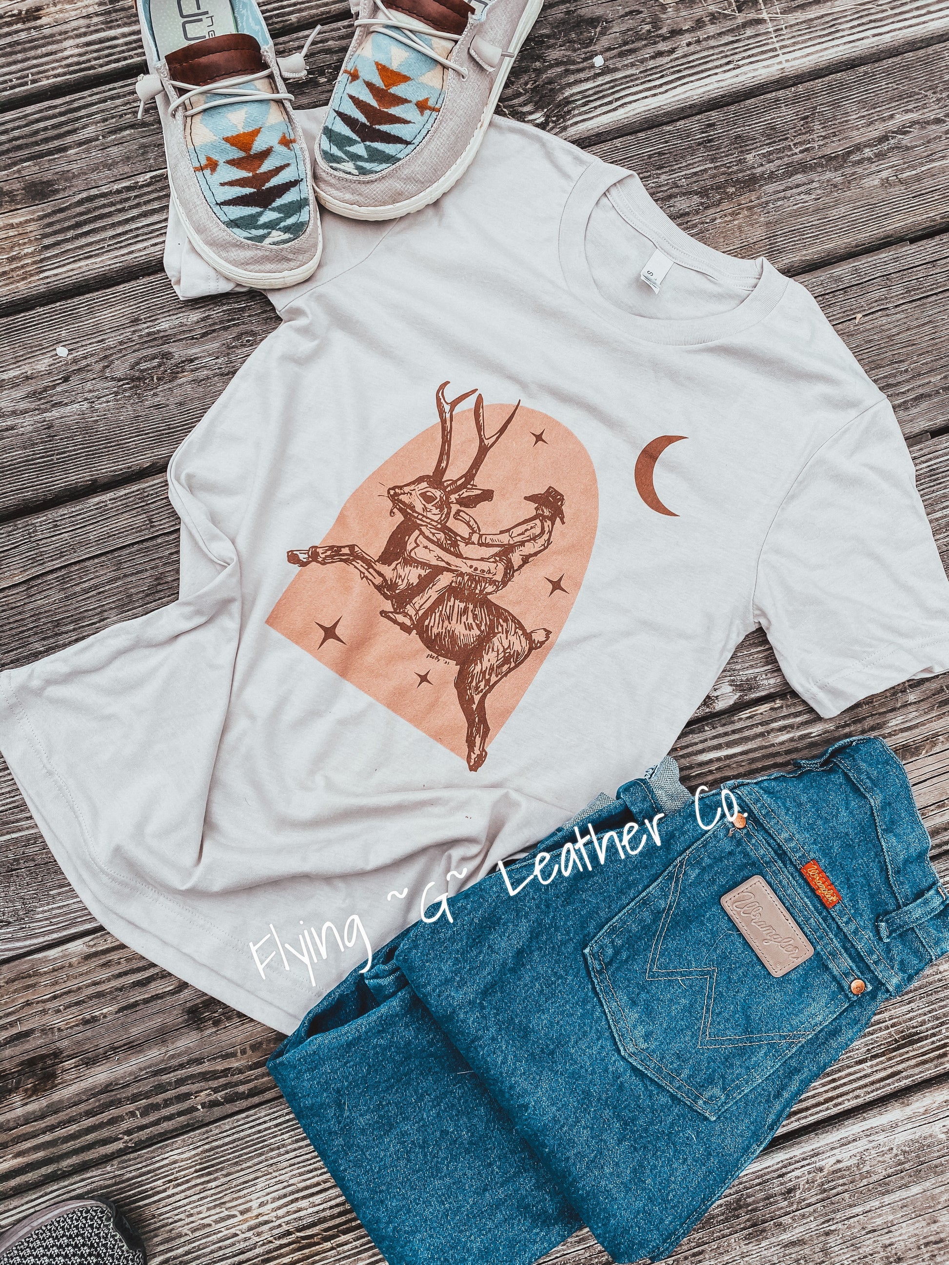 Jackalope Tee (MADE TO ORDER) – Flying G Leather Co. LLC