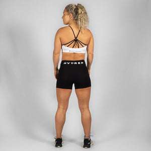 Perfect Fit HVY REP White / Black Booty Shorts - Heavy Rep Gear Training