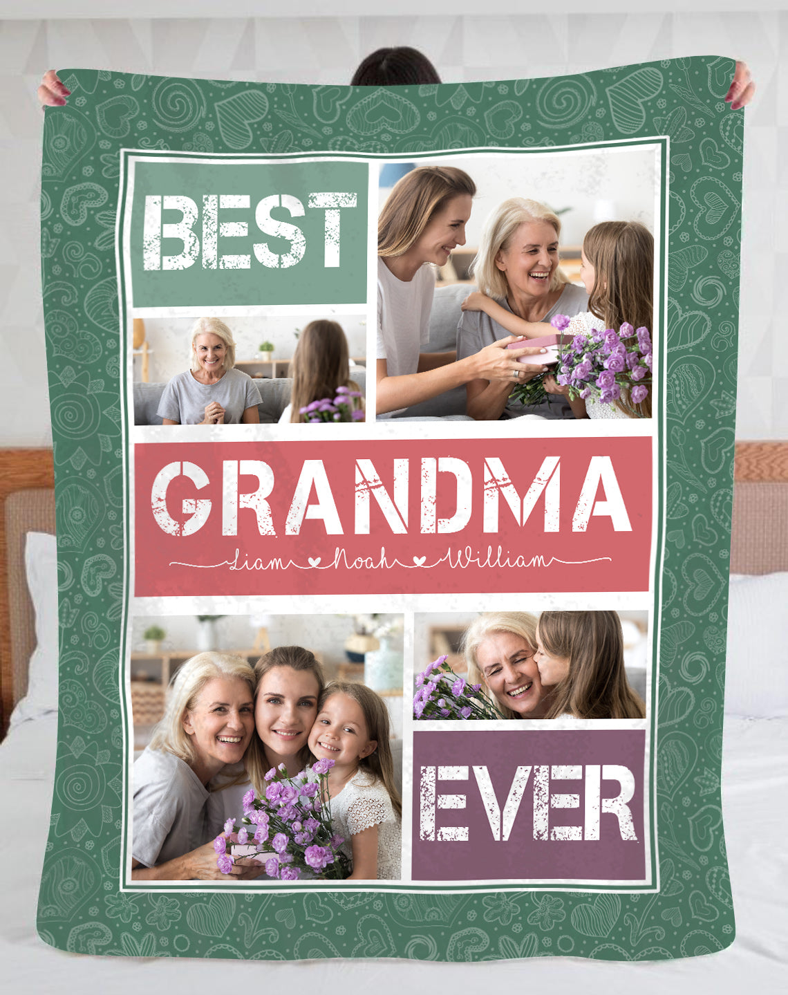 Lovelypod Custom Photo Blanket For Grandparents