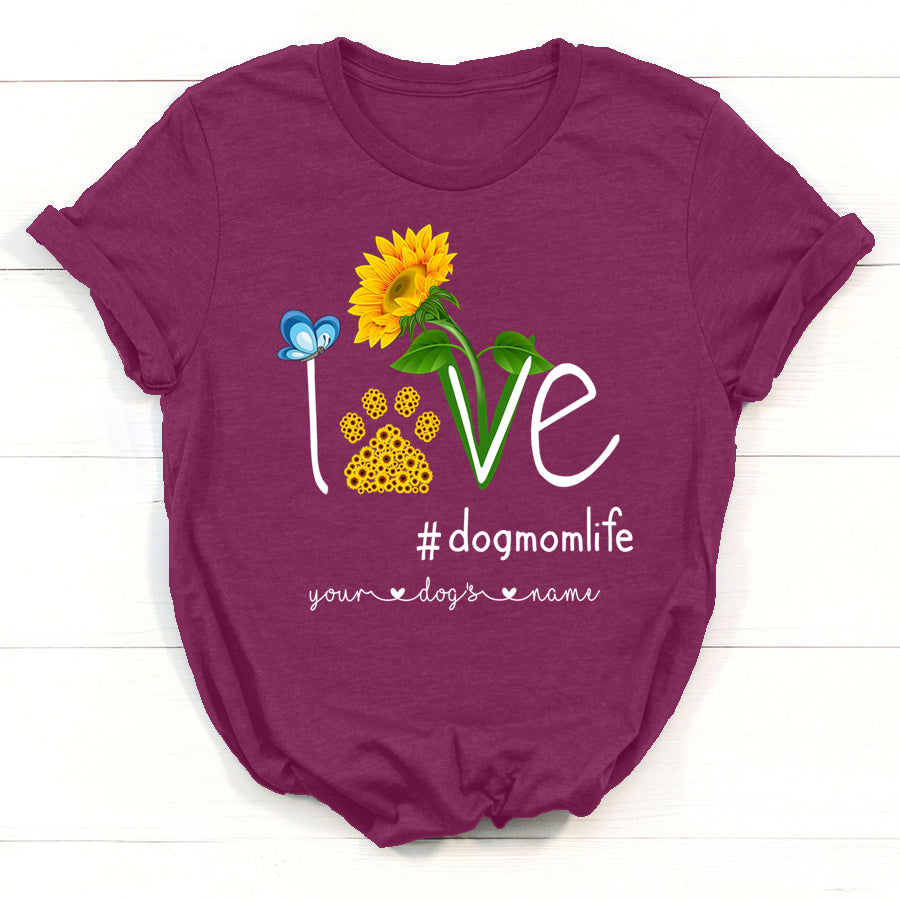 dog mom shirt with sunflower