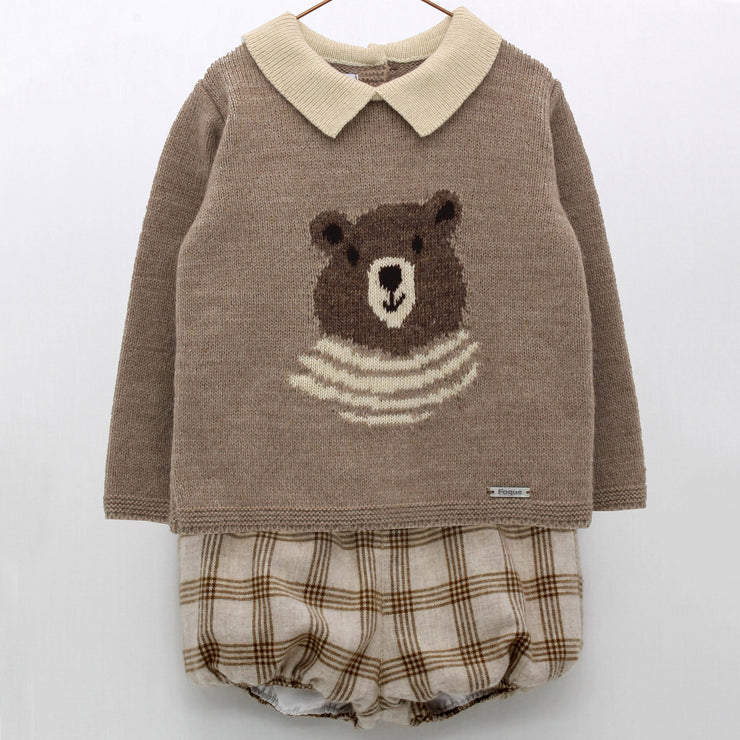 Chocolate Bear Knitted Top & Pants - Coming Soon Pre Order Only