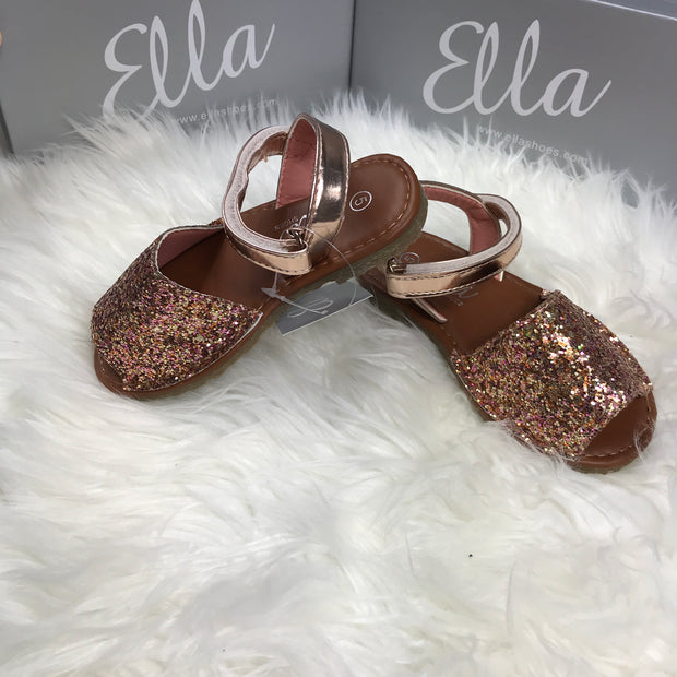 Pink Glitter Spanish Sandals Bows Baby Boutique