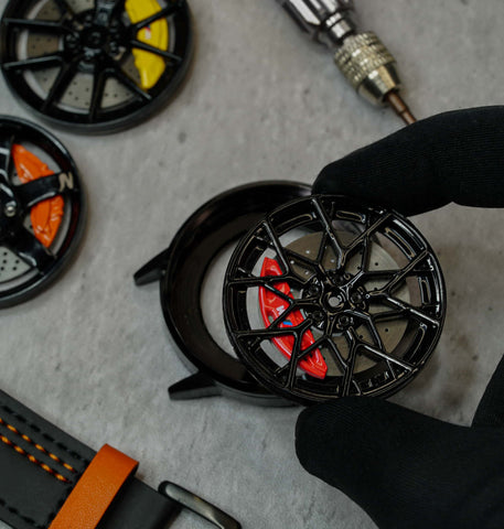 RS Chrono Wheel Watch Intricately Designed Embossed Wheel Details