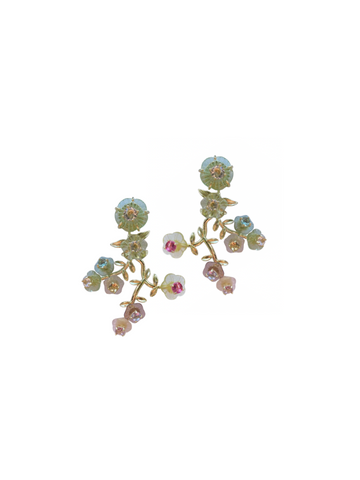 Chinoiserie Blossom Hoops