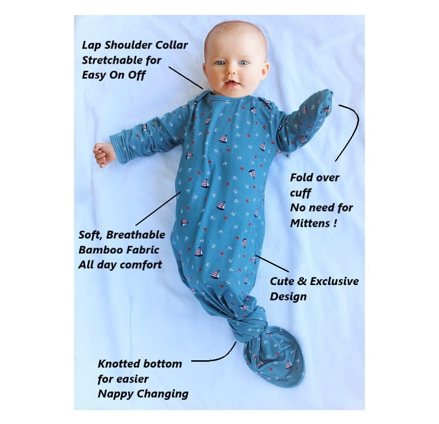 Buy Blue Color Clothing Essentials Casual Wear Rocketship Newborn Toffee  Knot Swaddle Gown Clothing for Unisex Jollee
