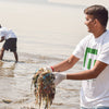 Entferne 25 Plastikflaschen aus dem Ozean