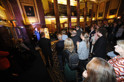 nick wallis speaking at the launch of the great post office scandal