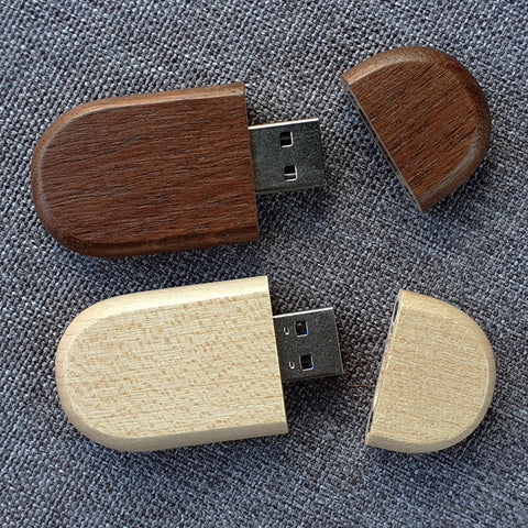 Maple and walnut oval USB.