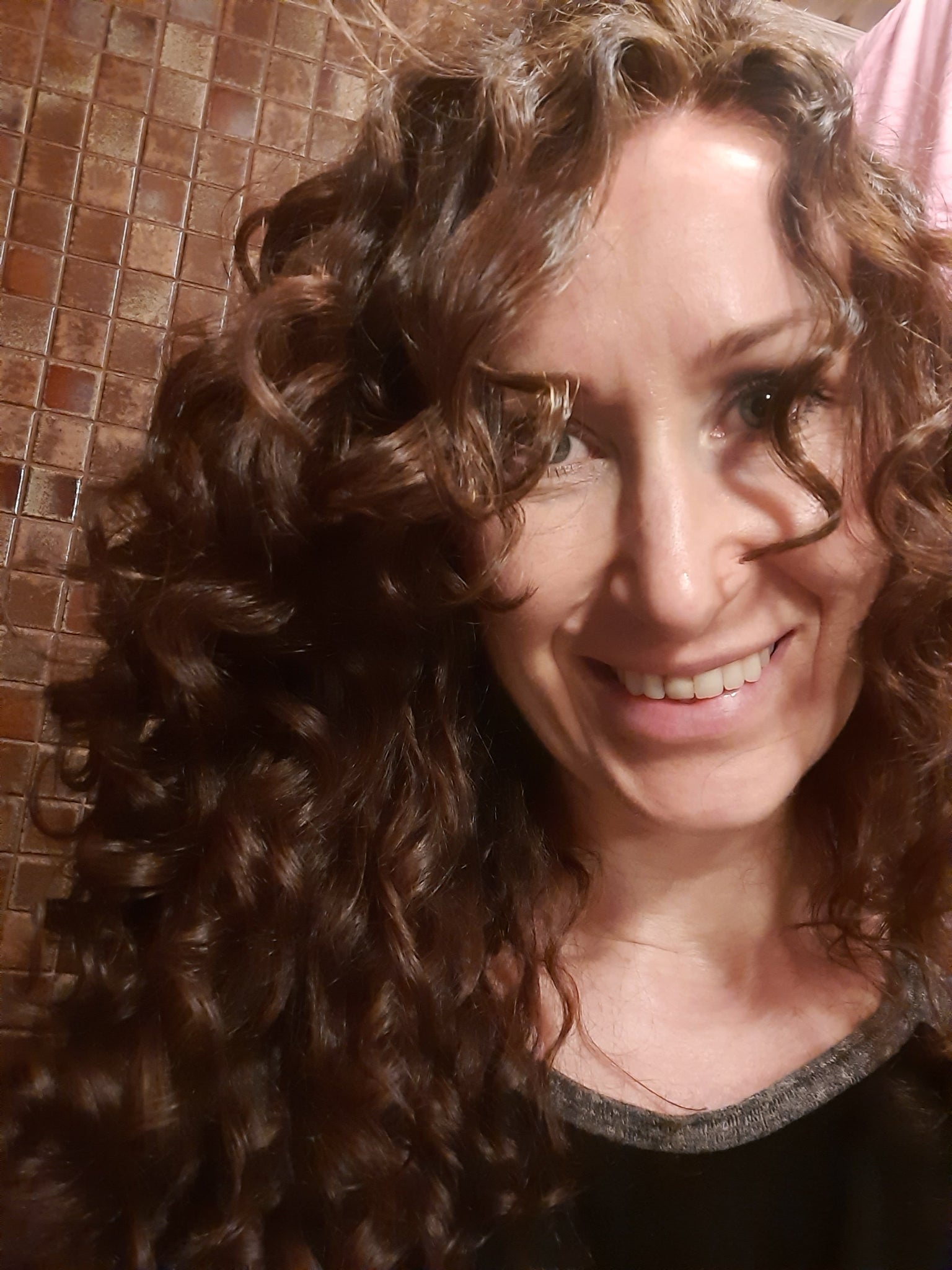 Dyed curly hair