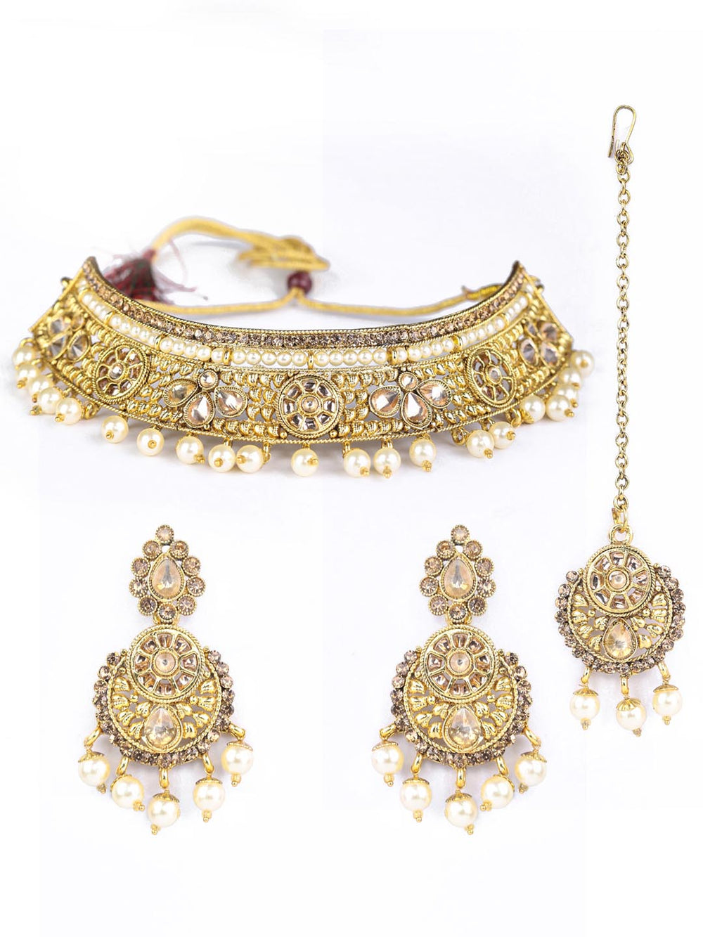 Kundan Choker Necklace Set - ACCDK1470 from