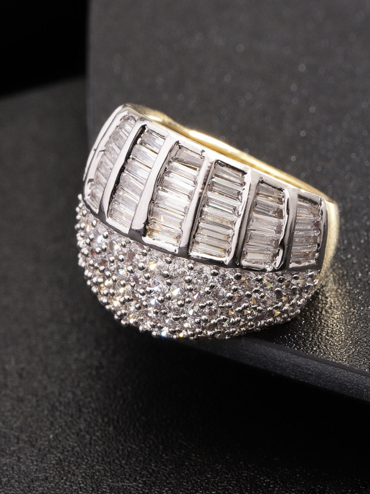 Rose Gold American Diamonds(AD) Adjustable Ring – Amazel Designs