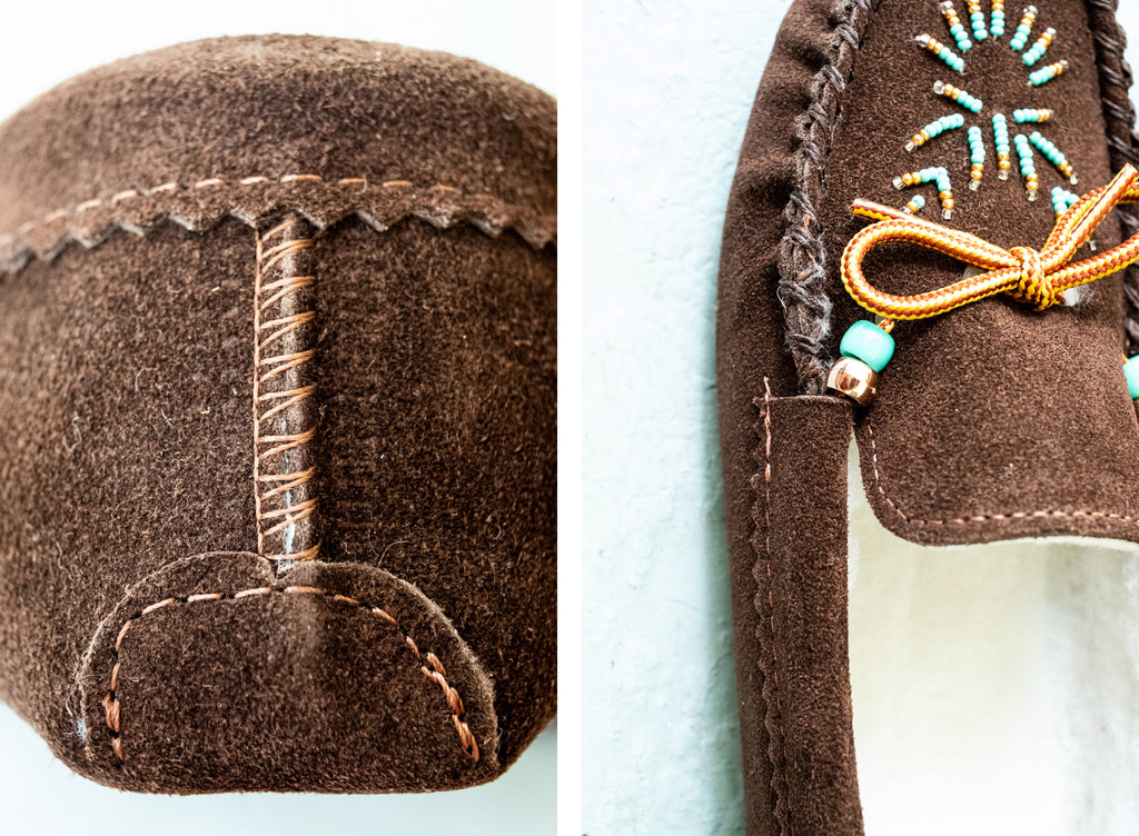 quality stitching turquoise beading moccasins