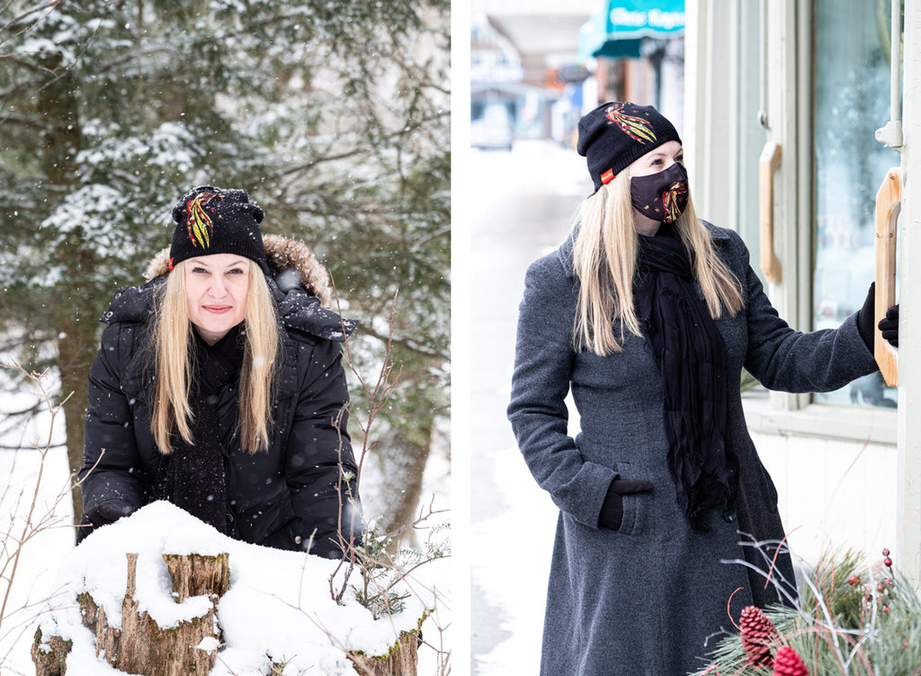 matching hat and face mask Native style