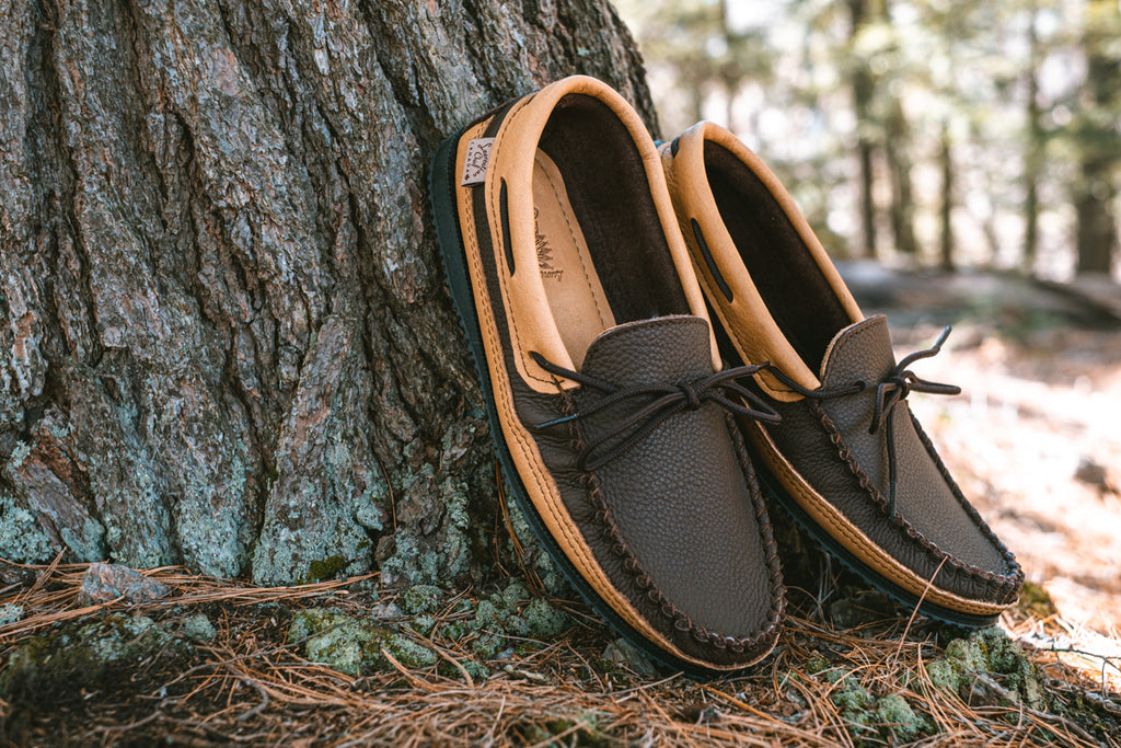 men's stylish authentic moccasins made from leather