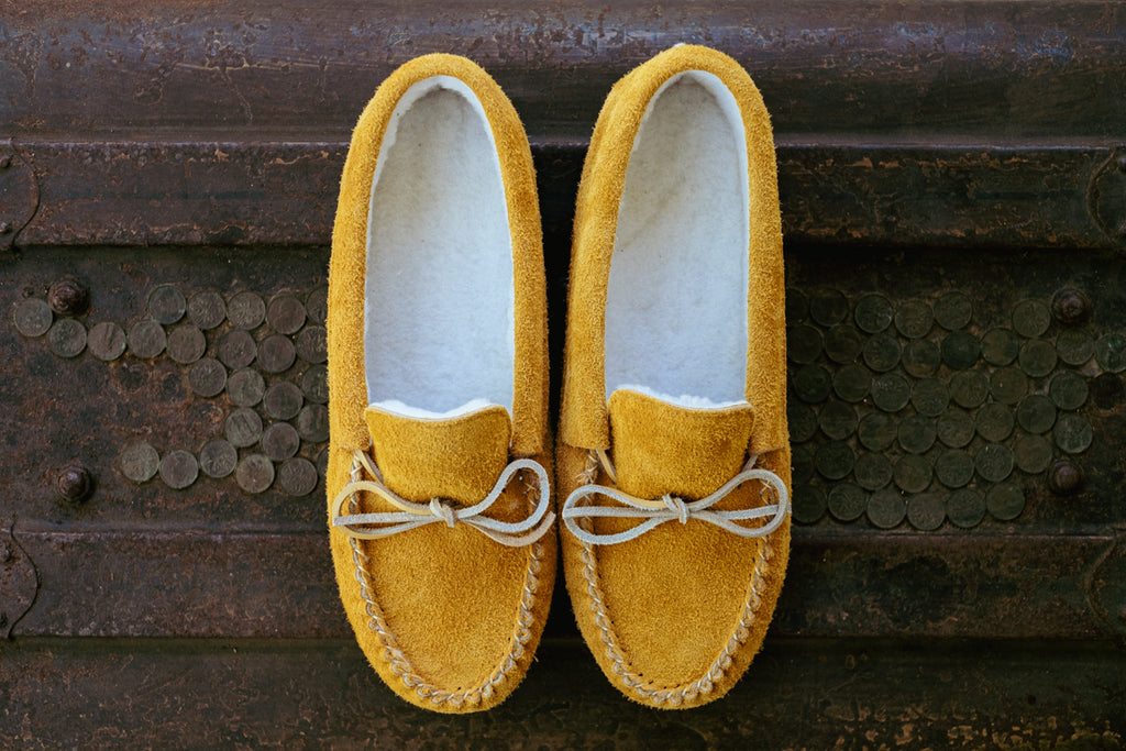 moose hide suede moccasins with fleece lining warm winter slippers