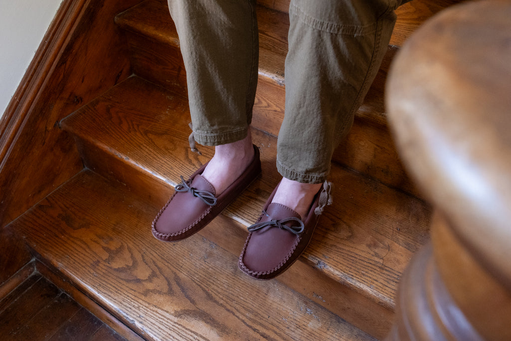 Woodstain Moccasins for men are traditional in style but incorporate contemporary luxury