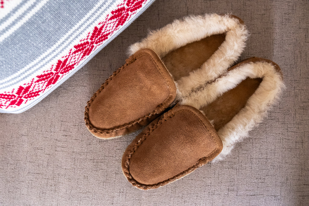 Alfred Cloutier’s ZeroStress® Suede and Sheepskin Slippers
