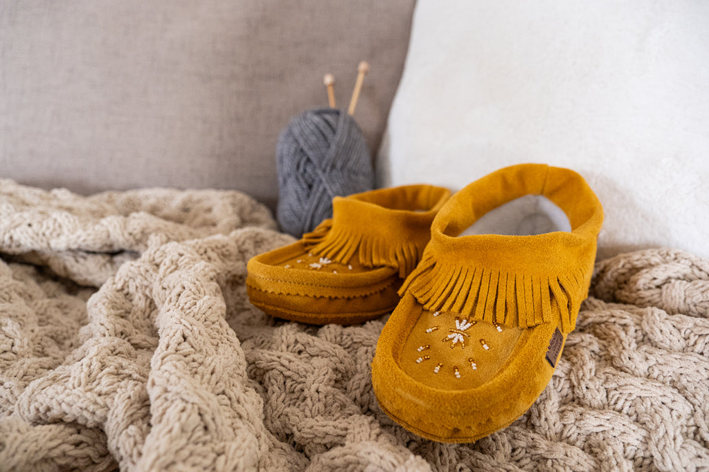 Laurentian Chief moccasin slippers for women a true canadian tradition