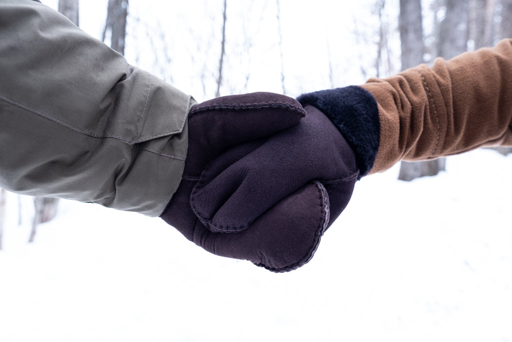 unisex men's and women's sheepskin mittens