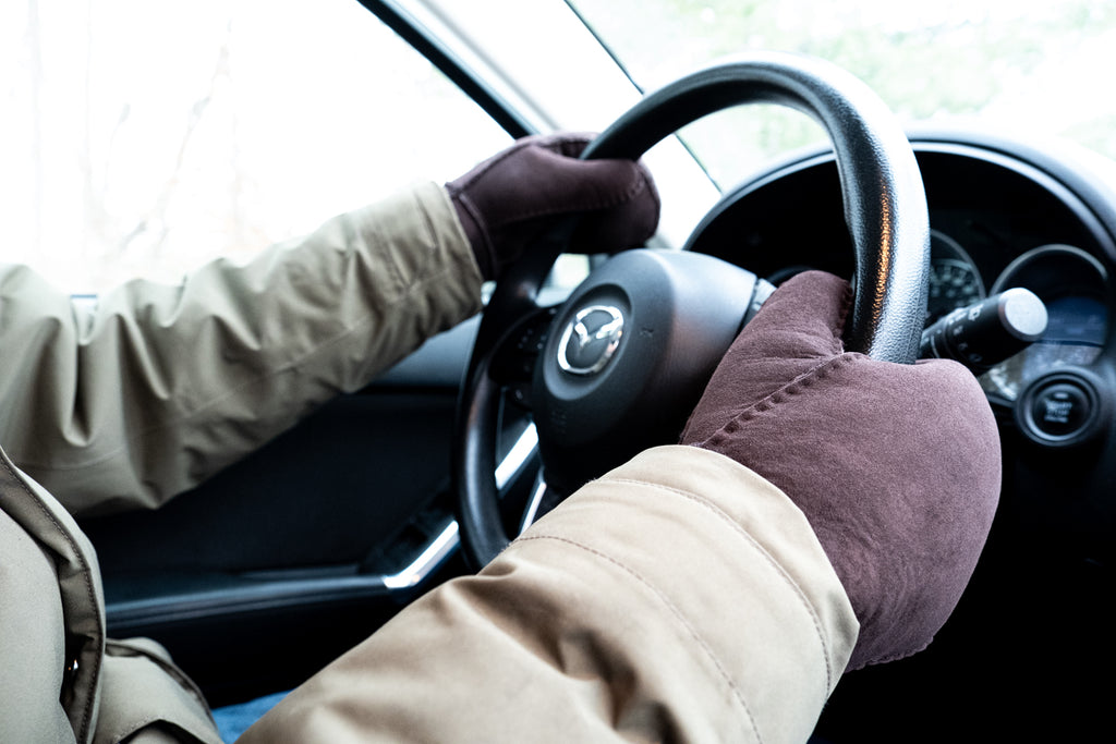 Sheepskin mittens are the perfect mittens for driving keeping you warm all winter long