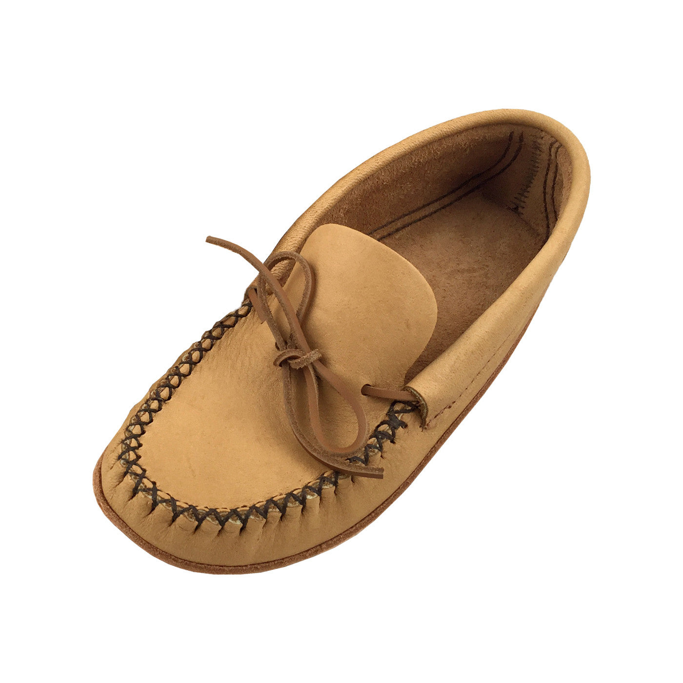 Mens Genuine Moosehide Leather Indoor Moccasin Slippers | Leather-Moccasins