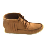 Men’s Crepe Sole Genuine Moose Hide Leather Fringed Moccasin Boots ...