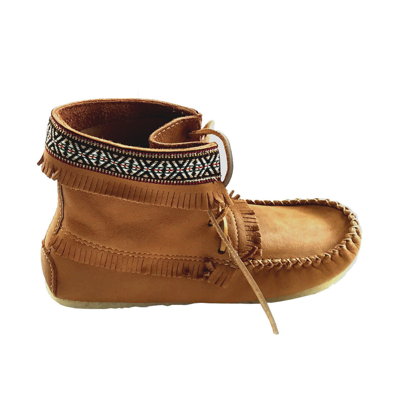 Mens Cork Brown Ankle Moccasin Boots Handmade From Real Moose Hide Leather Moccasins 3669