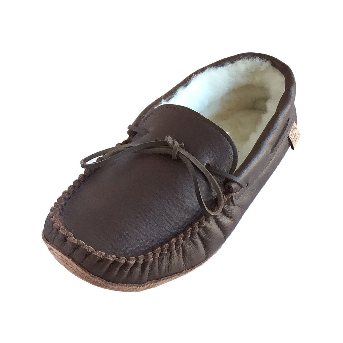 mens suede sheepskin moccasin slippers with soft sole