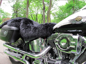 High Quality Black Sheepskin Motorcycle Seat Cover for Sale Online