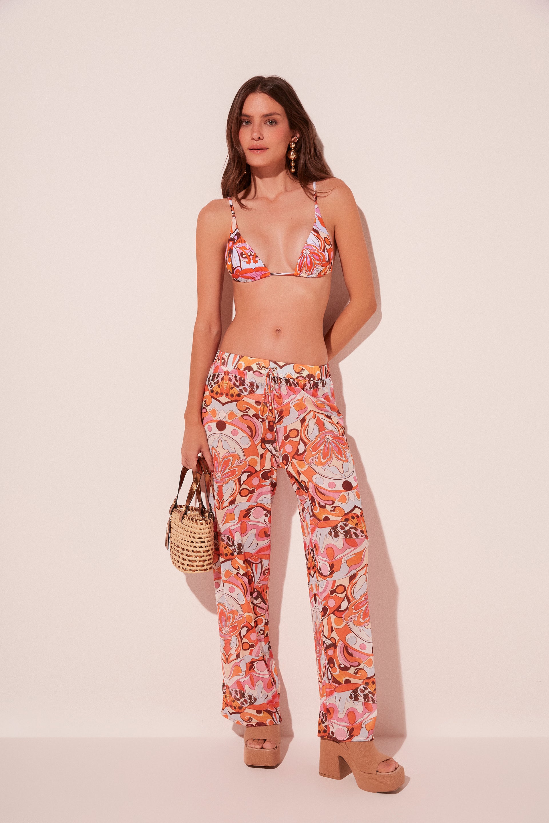 Abstract Butterflies Low Waist Palazzo Pants E4988A2076