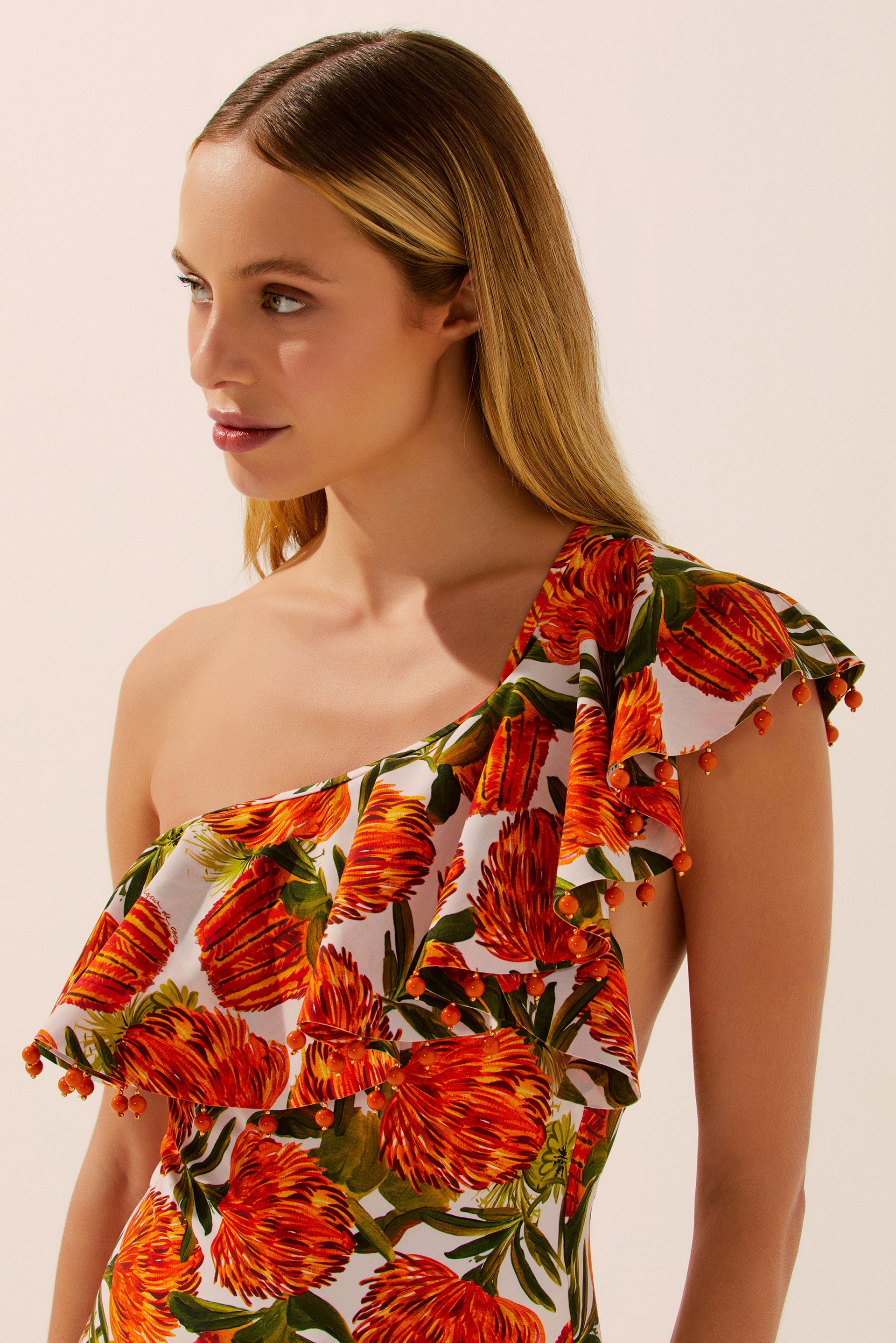 Flora One-Shoulder One-Piece With Ruffles M984A1551