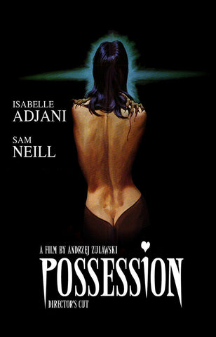 Possession movie poster - features a woman's bare back, as well as the title of the film and it's lead actors