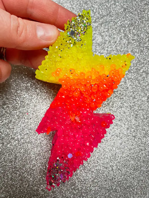 Lightning bolt sparkle freshie - Ruffle and Stitch Boutique