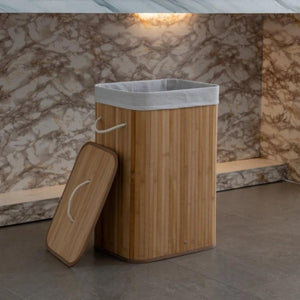Bamboo Laundry Hamper with lid - NestInOrder - Bamboo Hamper With Lid